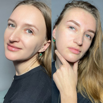 Брови до та після перманенту брів