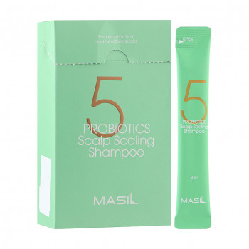 Шампунь Masil 5 Probiotics Scalp Scaling Shampoo для глибокого очищення шкіри голови, з пробіотиками, 20*8 мл