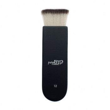 Пензель для хайлайтера та бронзера PuroBio Cosmetics Brush No12, синтетичний ворс, 1 шт