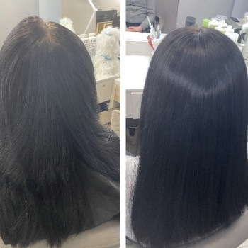 Фарбування волосся в один колір