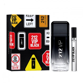 Парфумований набір чоловічий Carolina Herrera 212 VIP Black (парфумована вода, 100 мл + парфумована вода, 10 мл)