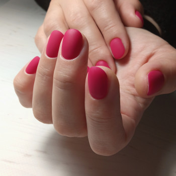 Матовый маникюр малиновый, фото - Мастер маникюра Снежана Карпенко