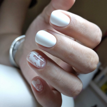 Білий манікюр на короткі нігті ніжний, фото - Майстер манікюру Сніжана Карпенко