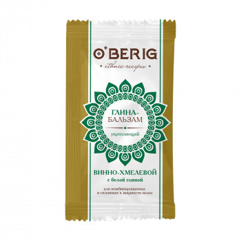 Зміцнювальний бальзам O'BERIG Винно-хмельовий з білою глиною, для комбінованого та схильного до жирності волосся, 15 мл