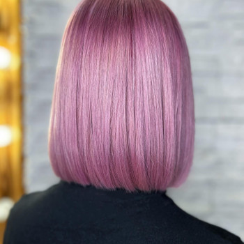 Жіноча стрижка фіолетовий колір волосся фарбування, фото - Салон краси Fargo