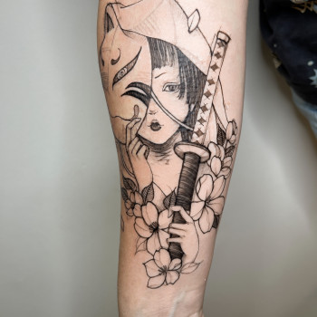 Тату кіцуне аніме, фото - Тату майстер Марія Усатенко