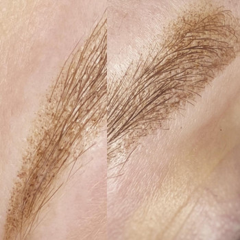 Пудровий татуаж зблизька