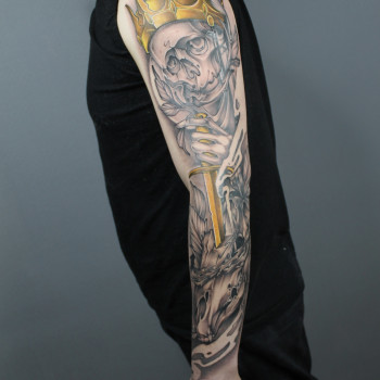 Нео трад череп рукав