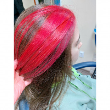 Приховане фарбування рожевий колір волосся, фото - Перукар Наталья