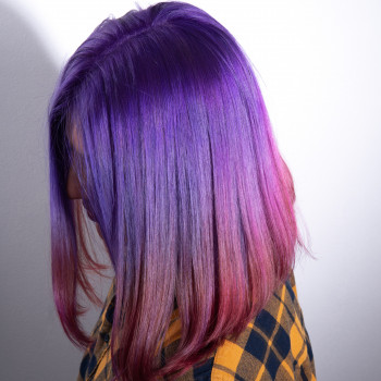 Омбре фиолетовый цвет волос окрашивание, фото - Салон красоты DICTAT COLOR