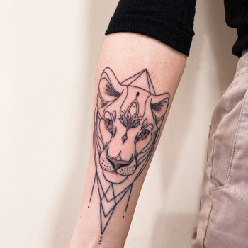 Тату лев тату львица, фото - Тату мастер Андрій Абрамов