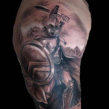 Тату воїн гладіатор, фото - Тату салон Магнит
