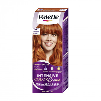 Стійка крем-фарба для волосся Palette Інтенсивний колір, 7-77 Насичений мідний, 110 мл