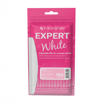 Змінні файли для пилки півмісяць Staleks PRO Expert 42, білі, 180 грит, 50 шт
