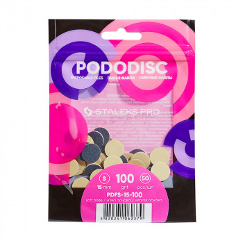 Змінні файли для педикюрного диска на м'якій основі Staleks Pro Pododisc Pro S, 100 гритів, 50 шт