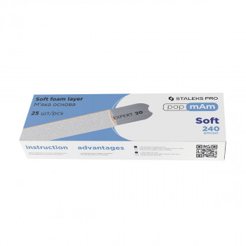 Змінні файли на м'якій основі для пилки прямої Staleks PRO Expert 20 papmAm Soft Base білі, 240 грит, 25 шт (DFCE-20-240/25w)