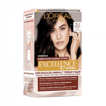 Стійка безаміачна крем-фарба для волосся L'Oreal Paris Excellence Creme Universal Nudes 2U Універсальний дуже темно-каштановий, 192 мл