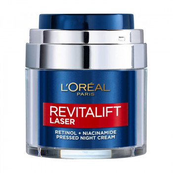 Нічний крем L'Oreal Paris Revitalift Lazer проти зморщок, для покращення тону шкіри обличчя, з ретинолом та нікотинамідом, 50 мл