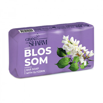 Тверде мило Grand Шарм Липовий цвіт та акація, 5*70 г
