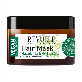 Маска для волосся Revuele Vegan & Organic Hair Mask з екстрактом макадамії та морінги, 360 мл