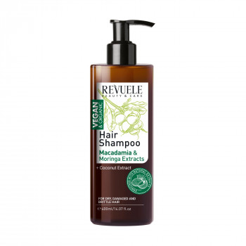 Шампунь для волосся Revuele Vegan & Organic Hair Shampoo з екстрактом макадамії та морінги, 400 мл