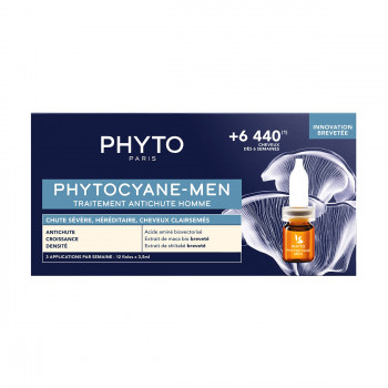 Ампули проти випадіння волосся для чоловіків Phyto Phytocyane Men Treatment, 12*3.5 мл