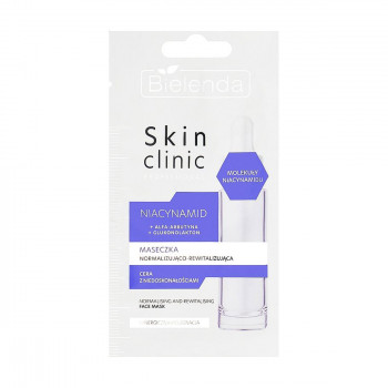 Нормалізувальна та відновлювальна маска для обличчя Bielenda Skin Clinic Professional Niacynamid Mask, 8 г