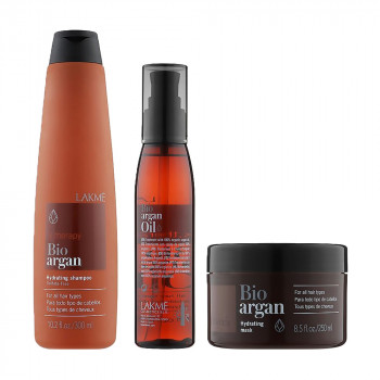 Набір для волосся Lakme K.Therapy Bio Argan (безсульфатний шампунь, 300 мл + маска, 250 мл + олія, 125 мл)