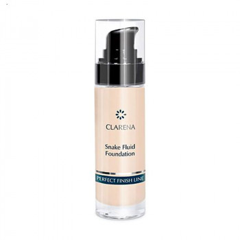 Тональний крем для обличчя Clarena Perfect Finish Line Snake Fluid Foundation зі зміїною отрутою, Fair, 30 мл