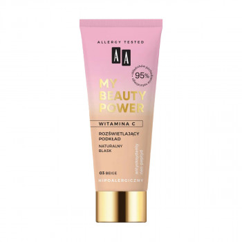 Тональна основа для обличчя AA My Beauty Power Illuminating Foundation 03 Beige, 30 мл