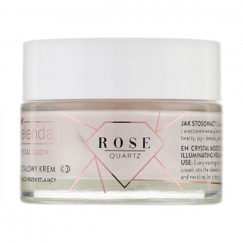 Зволожувальний та освітлювальний крем для обличчя Bielenda Crystal Glow з кристалами рожевого кварцу, 50 мл