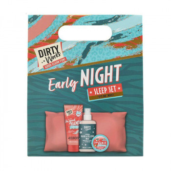 Подарунковий набір Dirty Works Early Night Sleep Set (бальзам для губ, 10 г + крем для рук, 100 мл + спрей для волосся, 100 мл + подушка)