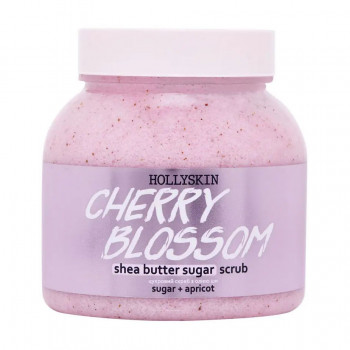 Цукровий скраб для тіла з олією ши та перлітом Hollyskin Cherry Blossom, 300 мл
