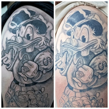 Свежая и зажившая работа