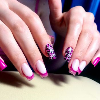 Французский маникюр с принтами френч, фото - Мастер маникюра Анна Породько