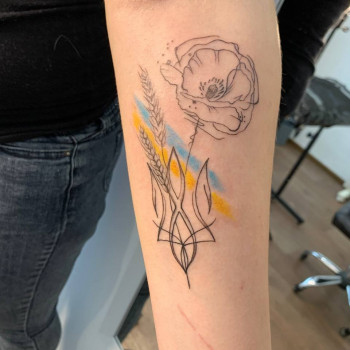 Тату тату герб, тату символ,тату колосок, тату харків, фото - Тату майстер Світлана Тімошенко