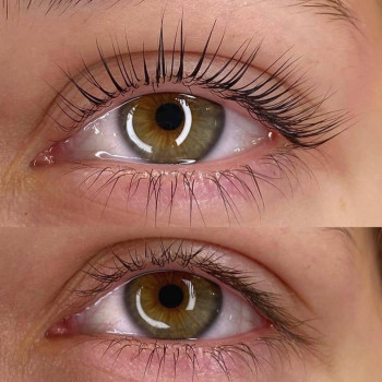 До та після ламінування вій