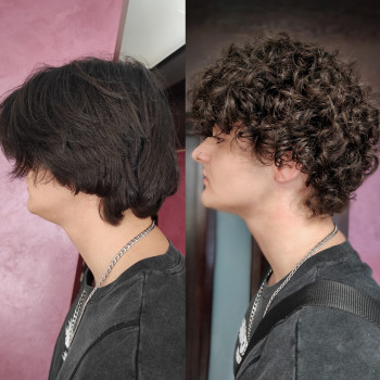 Мужская завивка волос
                    Парикмахер Елена Харьков