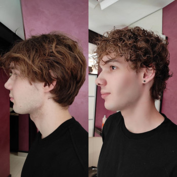 Мужская завивка волос
                    Парикмахер Елена Харьков