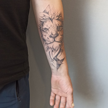 Тату Лев 4 часа работы, фото - Тату мастер Анна Кас