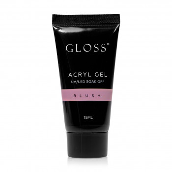 Акрил-гель для нігтів Gloss Acryl Gel UV/LED Soak Off, Blush, 15 мл