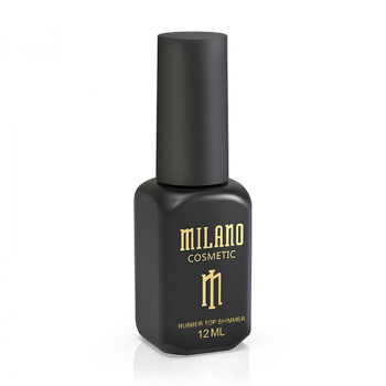Каучуковий топ для гель-лаку Milano Cosmetic Rubber Top Shimmer Gold з шимером, 12 мл