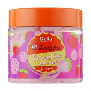 Пілінг-гель для душу Delia Cosmetics Dairy Fun Smoothie Peeling Wash Raspberry Малина, 350 мл