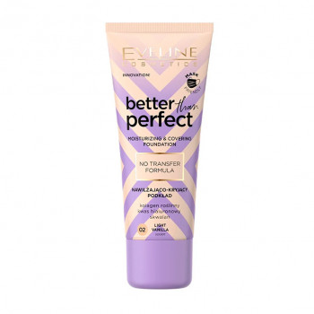 Зволожувальний тональний крем для обличчя Eveline Cosmetics Better Than Perfect Moisturising & Covering Foundation, 02 Light Vanilla, 30 мл