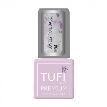 База для гель-лаку Tufi profi Premium Lovely Foil Base з фольгою, 04 Зефірка, 8 мл