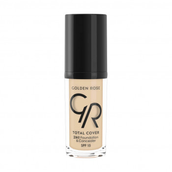 Тональний крем-коректор для обличчя Golden Rose Total Cover 2in1 Foundation & Concealer SPF 15, 01 Porcelain, 30 мл