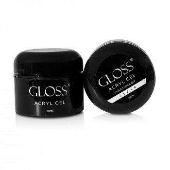Акрил-гель Gloss Acryl Gel UV/LED Soak Off, Clear, 30 мл (у баночці)