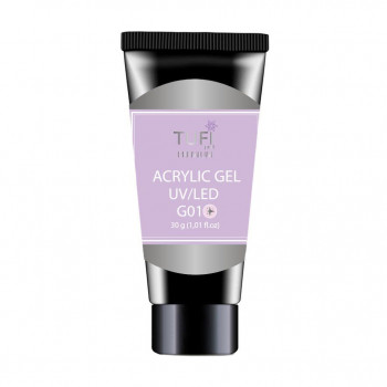 Акрил-гель для нігтів Tufi Profi Premium Acrylic Gel UV/LED, G01 Shine Crystal, 30 г
