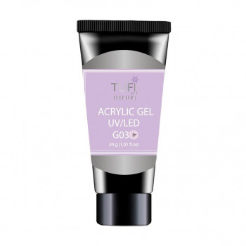 Акрил-гель для нігтів Tufi Profi Premium Acrylic Gel UV/LED, G03 Shine Snow, 30 г