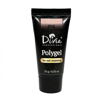Полігель для нарощування нігтів Divia Polygel 006, 15 г